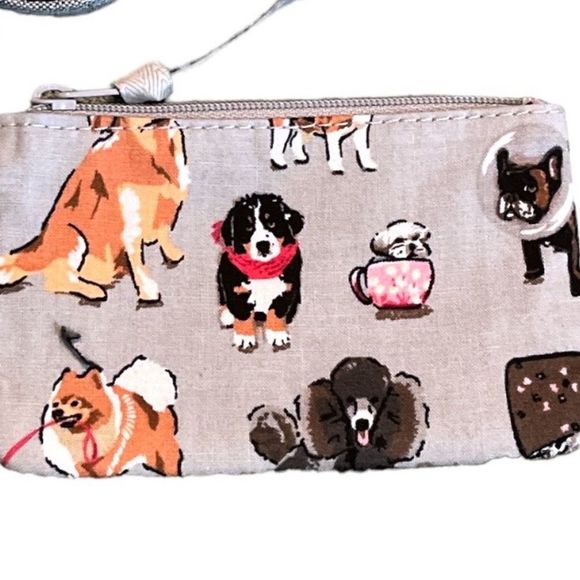 Vera Bradley Dog Show Zip ID and Lanyard Gray - Picture 3 of 6